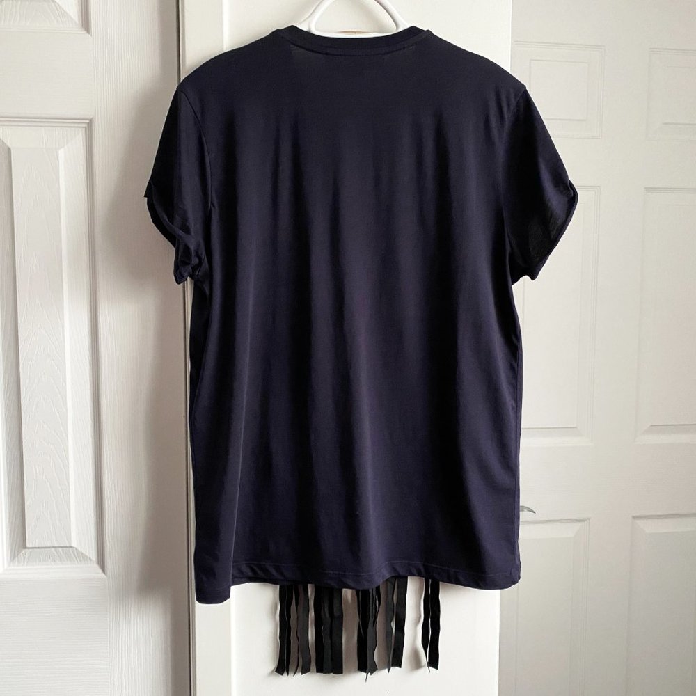 Stella McCartney Navy/Black Star Fringe Tee Shirt, size 42 (fits like a size 4) - Picture 4 of 10